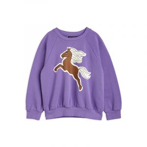 Mini Rodini Felpa Horses Purple